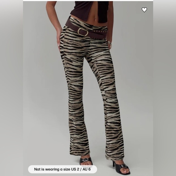 NWT Princess Polly DOCELLA TIGER pants sz 10 - Picture 2 of 9